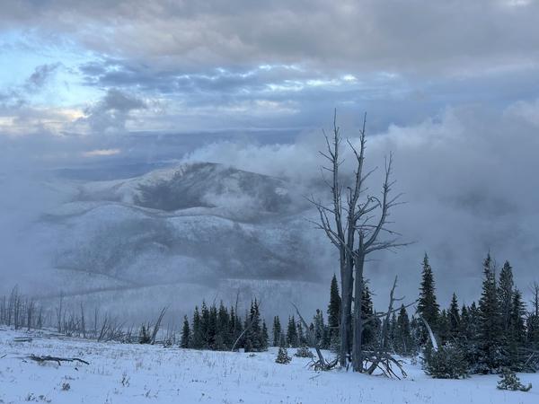 Cloud inversion over the mountains